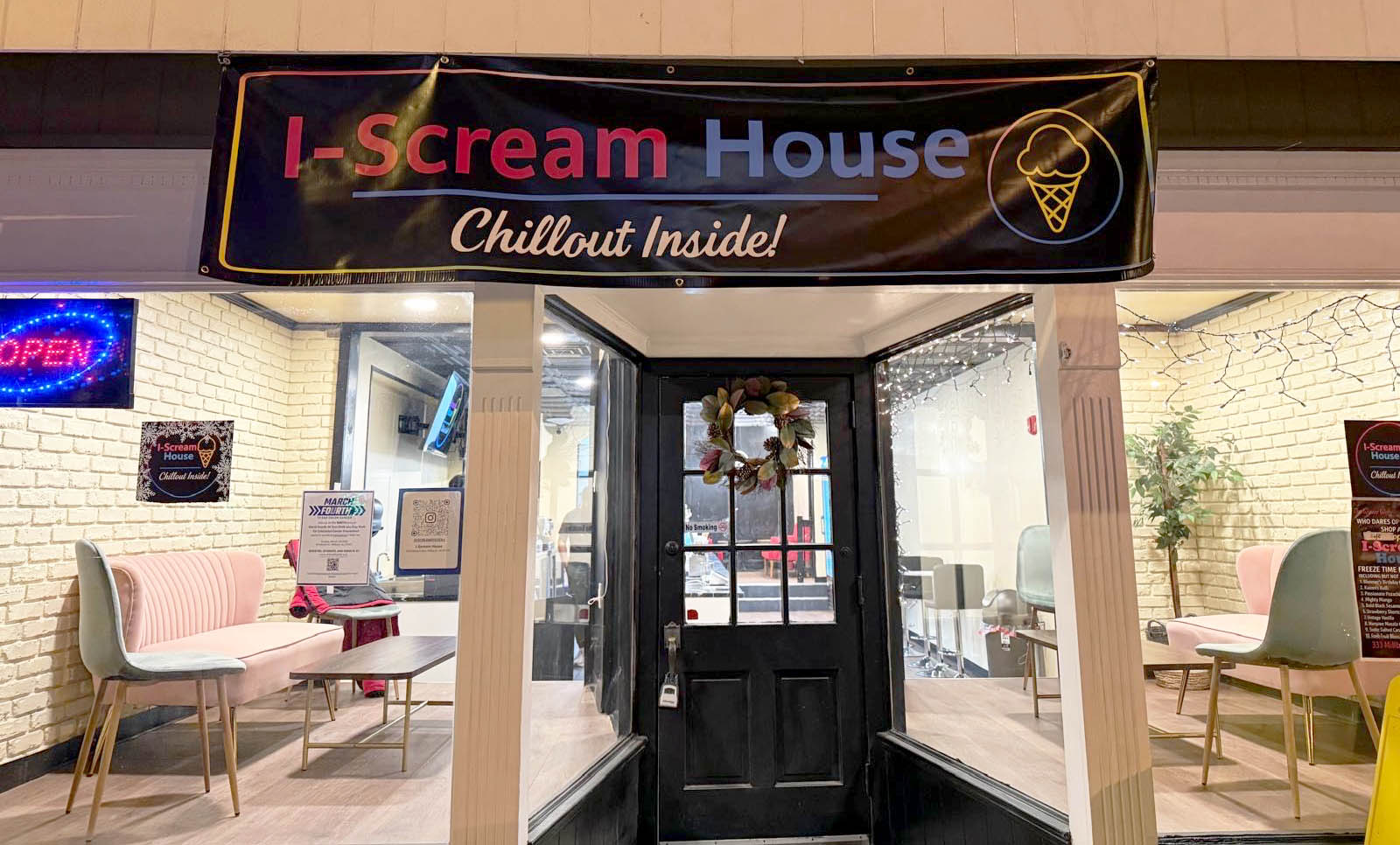 exterior shot of banner